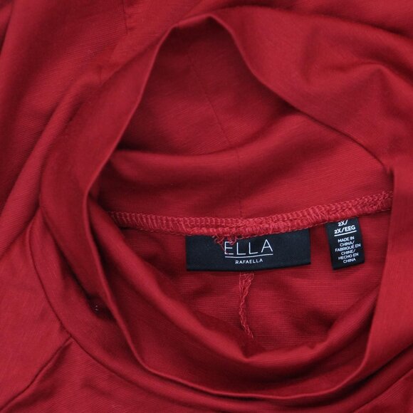 NWT ELLA Rafaella Womens Plus Size Funnel Neck Sleeveless Dress Ruby Red 2X - Picture 5 of 6
